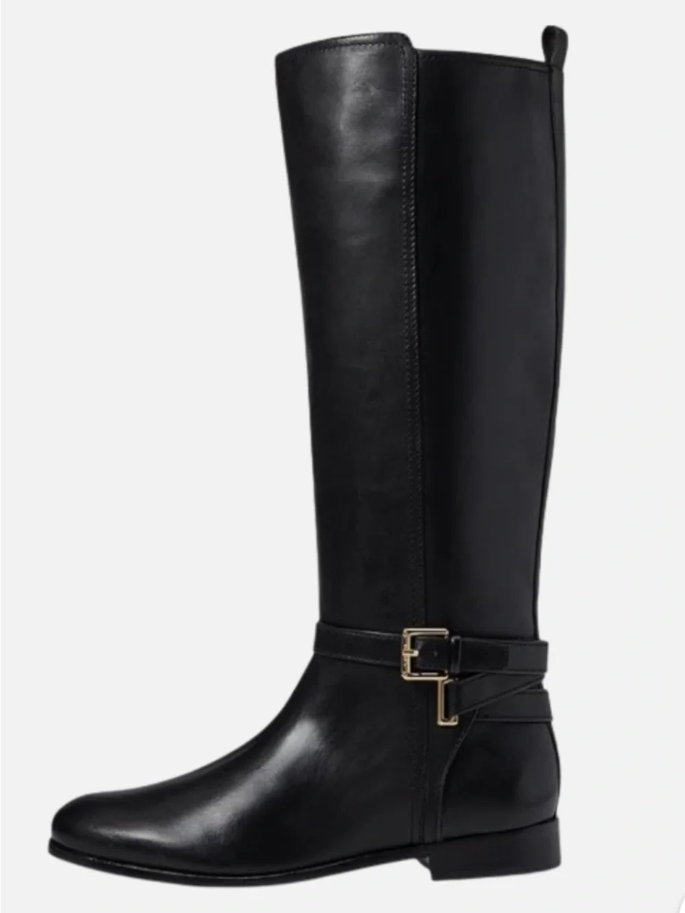 Lauren Ralph Lauren Blayke Womens Knee High Buckle Riding Boots Black Leather 6